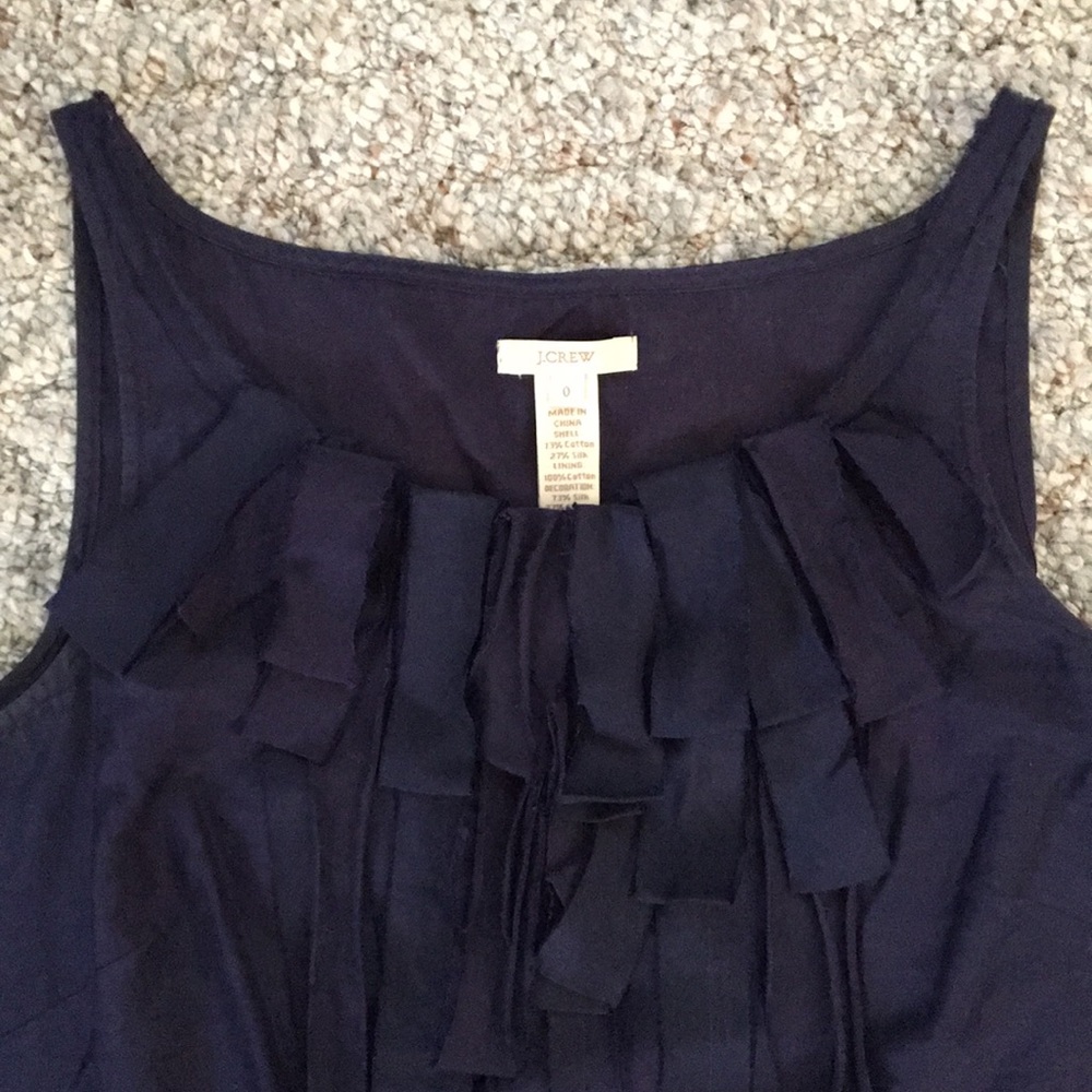 J.Crew Navy Ribbon-Detail Top